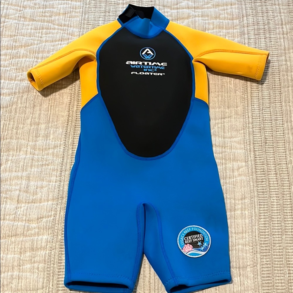 Blue and Yellow Wetsuit Rashguard Swimwear